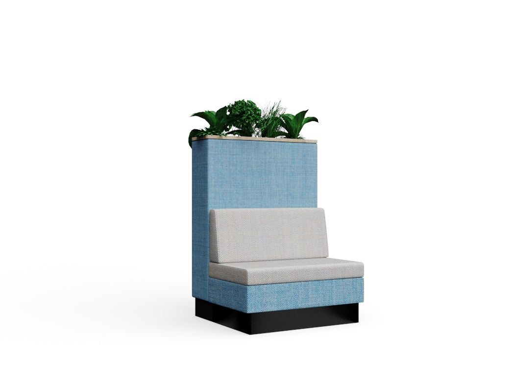 Cedric with Fearne Planter High with wood edge Single Plinth