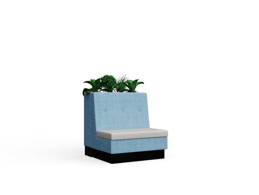 Casper Mid Back Shallow Button with Planter Wood Trim