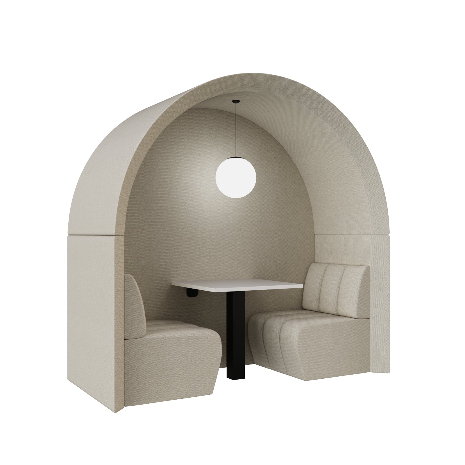 archie arched meeting pod with seats and table