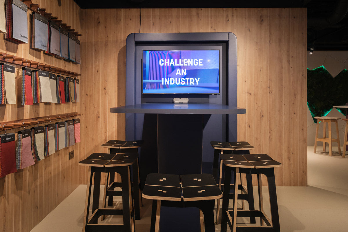 henry office stool around athena media unit