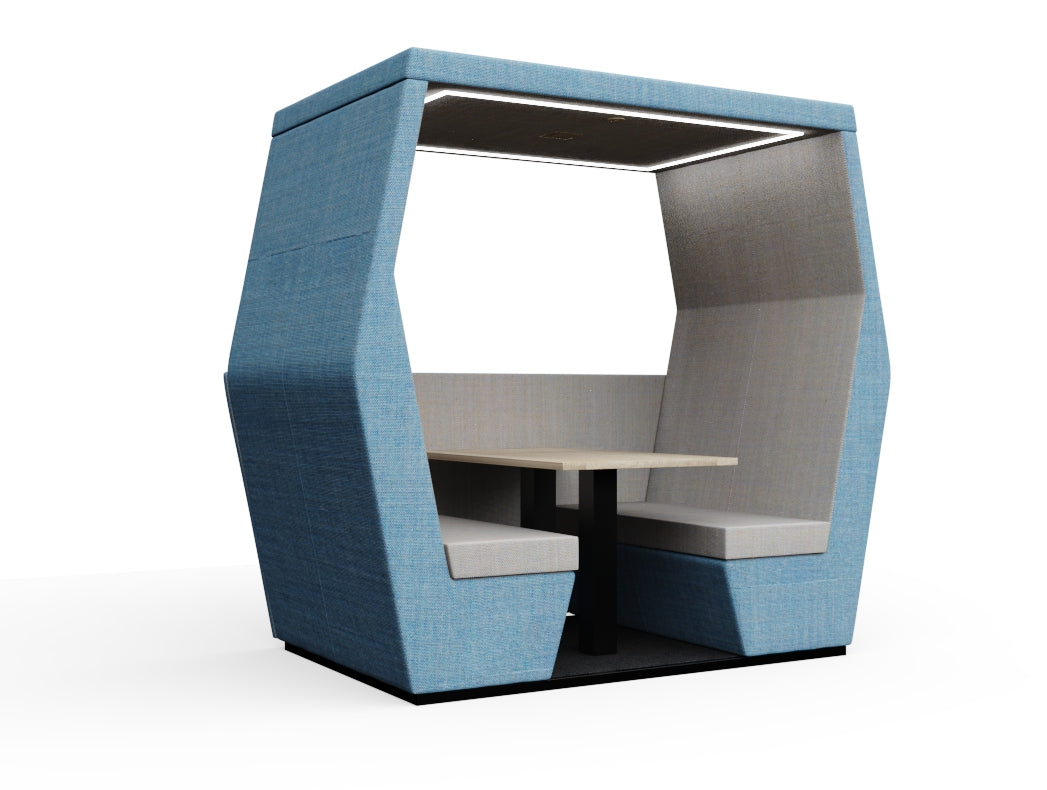 Bill 4 seats With Half Wall With Table