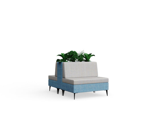 Cedric with Fearne Planter Low with wood edge Back to Back Legs