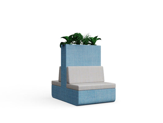 Cedric with Fearne Planter Low with wood edge Back to Back To Floor