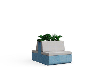 Cedric with Fearne Planter Low with wood edge Back to Back To Floor