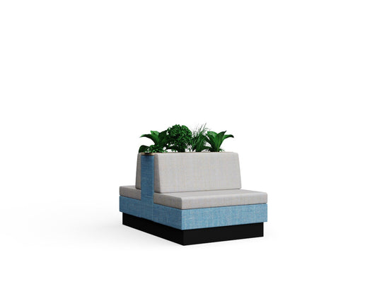 Cedric Low Back to Back Plinth with Planter Wood Trim