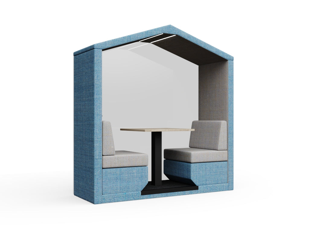 Bea 2 seats With Glass Wall With Table