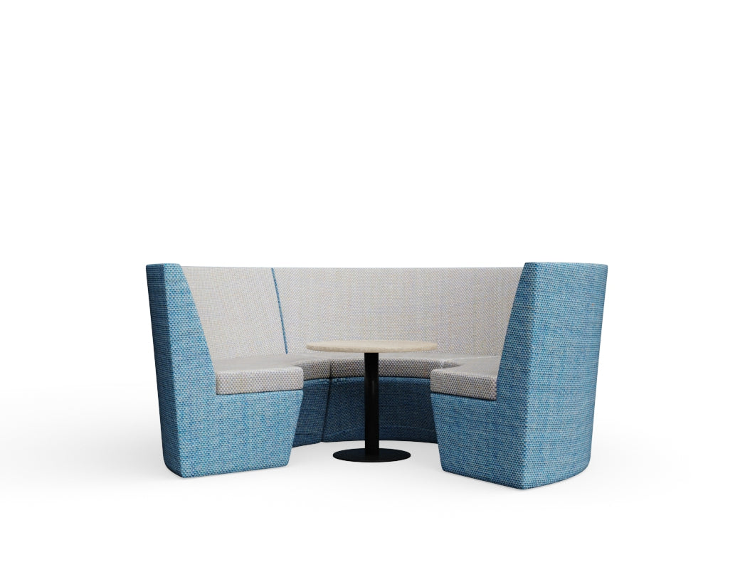 Stella 4 Seats Curved Mid Back With Table