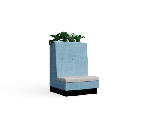 Casper High Back Shallow Button with Planter Wood Trim
